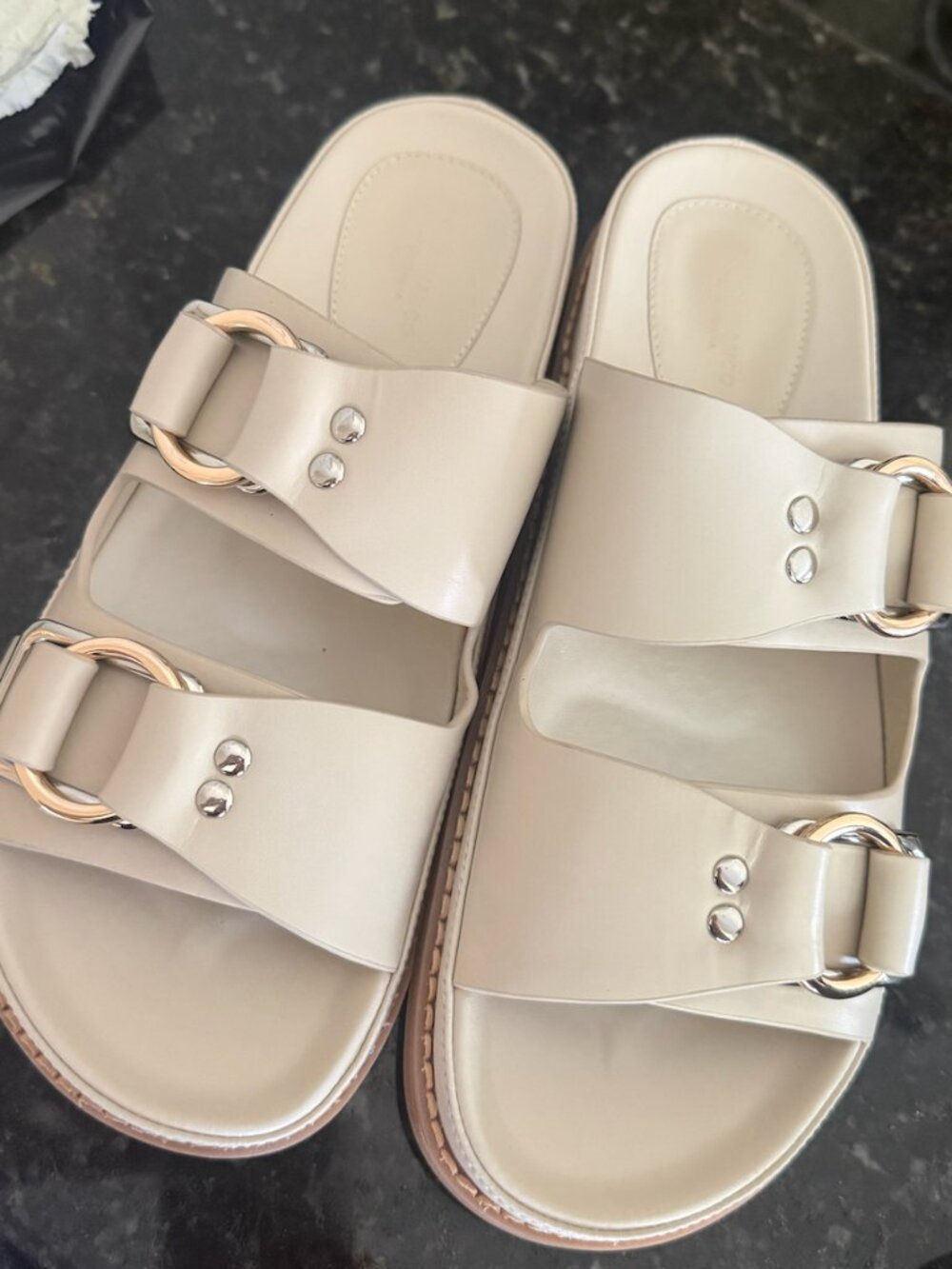 NWT Tony Bianco Hunter Vanilla Capretto Sandals